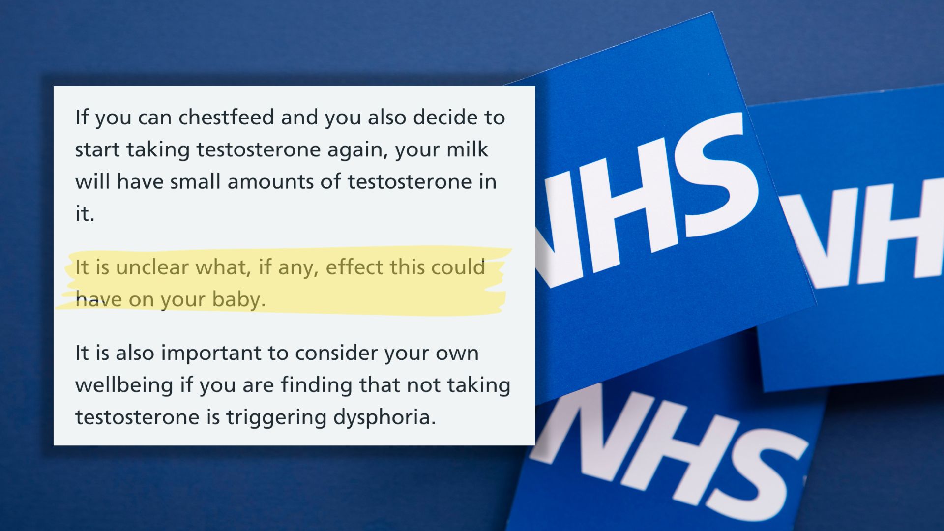 UK NHS Guidance Encourages TransIdentified Females To Continue To Use